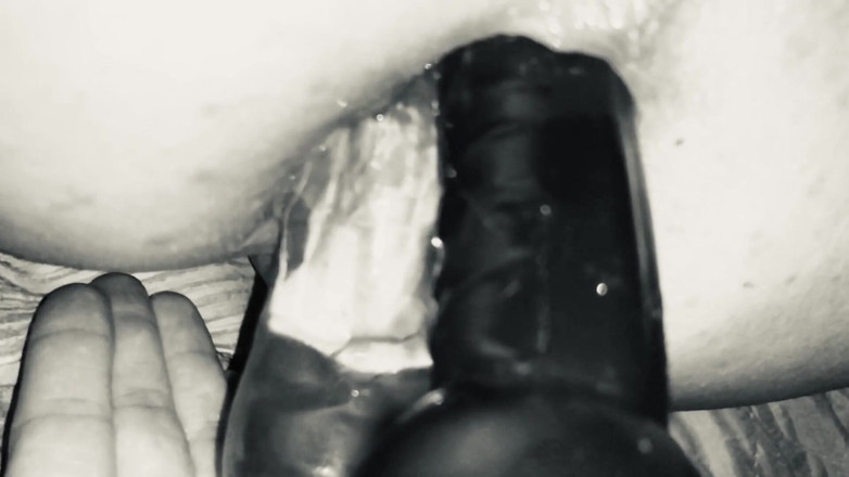 Rossie CD Femdom: The lady puts two dildos in the hole