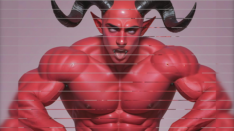 LustMen: Demonic Incubus Lost in Sensual Pleasure. Red Skin and Ahegao...