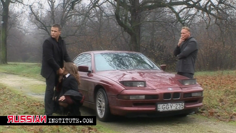 Russian Institute: Hard threesome for the hot brunette