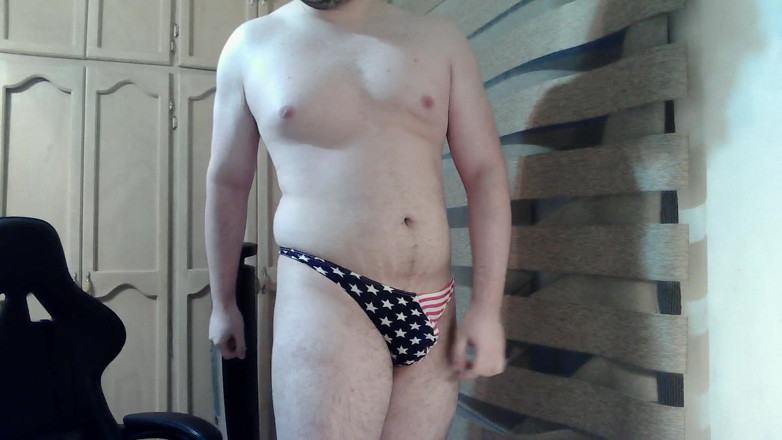 Himbo_Fox: Hot Jock Shows off His Patriotism on Cam