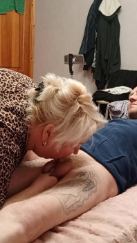 My Mother-in-law Interrupted My Hand Job, Gave Me a Deep Blowjob and Swallowed My Cum