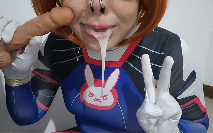 fermerino: Full Version: Femboy with Dva Cosplay and BDSM Nosehook Giving...