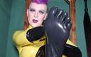 Lady Valeska femdom: Worshipping latex feet and latex gloves