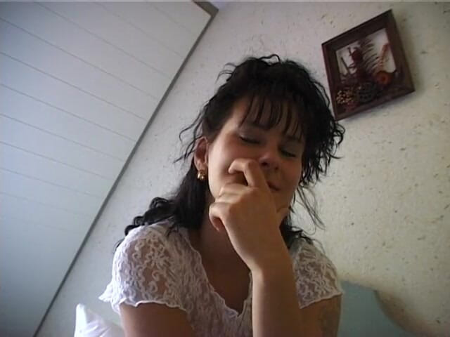 LetsGoDirty Teens: Horny girl lays in bed finger fucking herself and stroking...