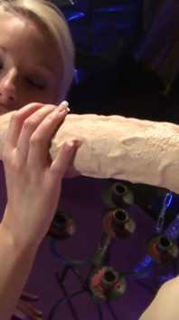 In sex toys the blonde slut gets her pussy fucked with a cock and with the available objects