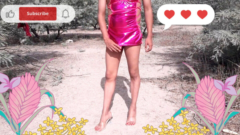 Misaelechowski: Sexy Trans Barbie Strips Naked in Public with Nice Heels...