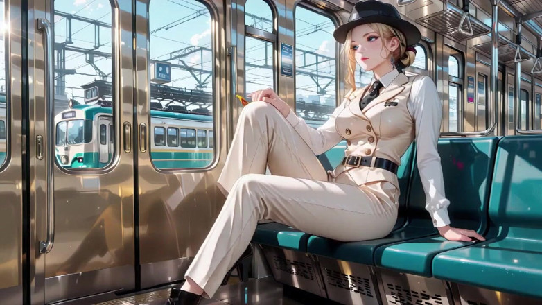 Tay Swift X: Bersandar di balik pintu kereta vintage, dia menurunkan stoking tembus...