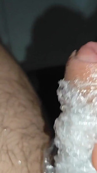 Dick in Plastic Ball Helps with Masturbation.
