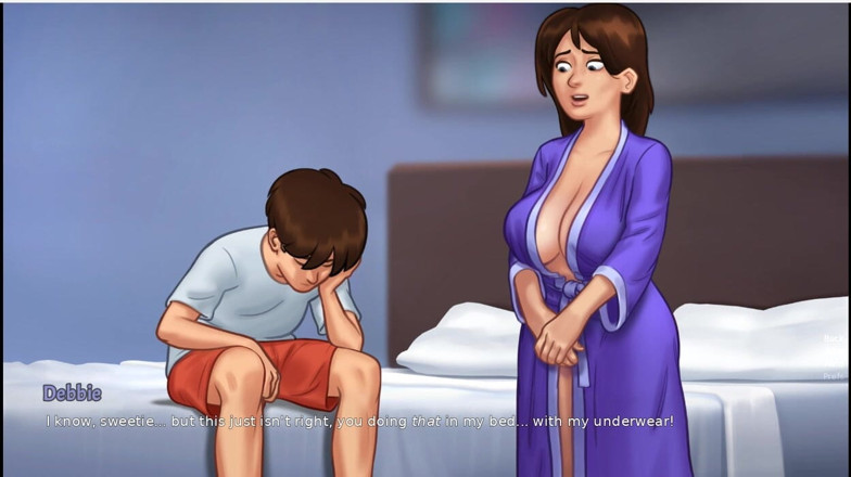 XXX Games Bunk: Summertime Saga - Gameplay - Roleplay - Debbie Scene - Kissing and Exposing Her...
