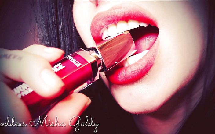 Goddess Misha Goldy: Fai crescere la tua dipendenza dalle mie grandi labbra rosse!...