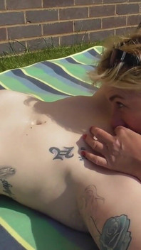 Camilla and Mackenzie in the garden