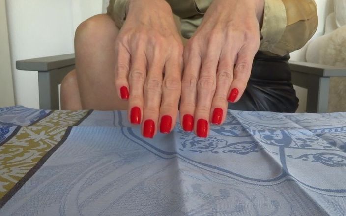 Lady Victoria Valente: Red fingernails fetish, natural fingernails! Part 2