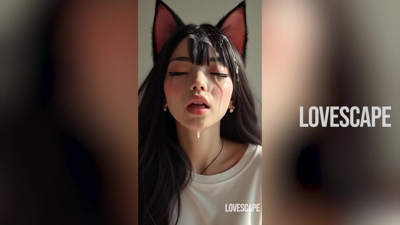 Lovescape: Horny Catgirl in Bedroom Loud Moaning &amp; Begging Ends with Big...