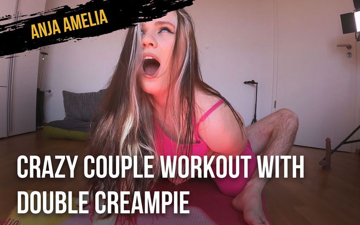 Anja Amelia: Crazy couple workout with double creampie
