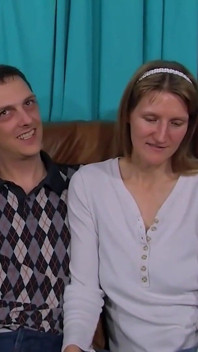 Ugly mature couple fucking sucking...cum on tits