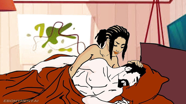 Ebonyhentai: ホットでムラムラしたアフリカの美しさは、より多くのファックのために彼女のアメリカ人の恋人を目覚めさせます