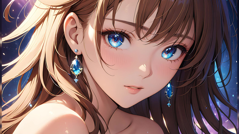 LustRender: 静かな喜び:魔法の光の中の美しい若い女性