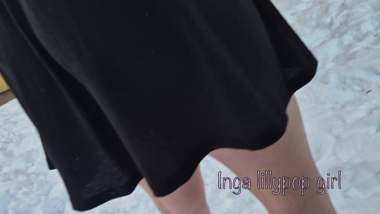 Inga lillypop girl: Stranger Fucks Me with a Dildo Outside