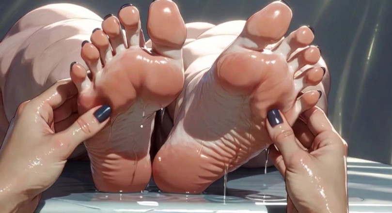 YOUR BEST FANTASY: SSBBW 오일 발 마사지 클로즈업 - 큰 아름다운 발과 발