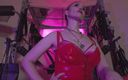 Eva Latexxx: Dominatrix Eva Lateks Fetysz Femdom Mistress Red Rubber Solo Pończochy...