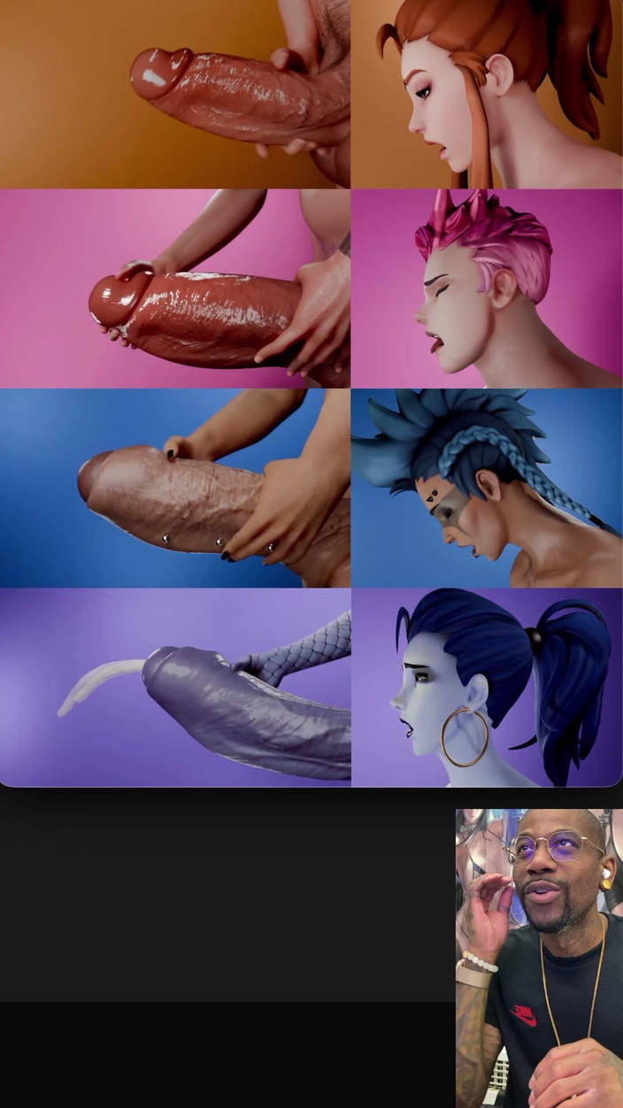 L6RD7BLU3 FUTA: Berbilang jalang transgender melancap dan memancut mani pada masa yang...