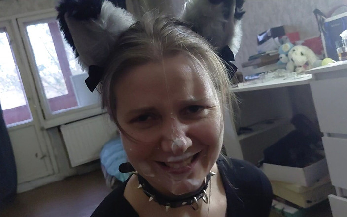 Lovessie: Sexy Kitty Eats From a Bowl and Licks Her Master's...