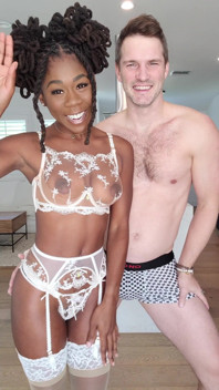 Cute Ebony Hazel Grace in Sexy Lingerie