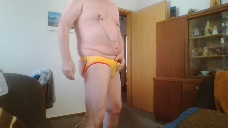 Andi Geil: Andreas se masturba em jockstrap e 3 pinhole máscara