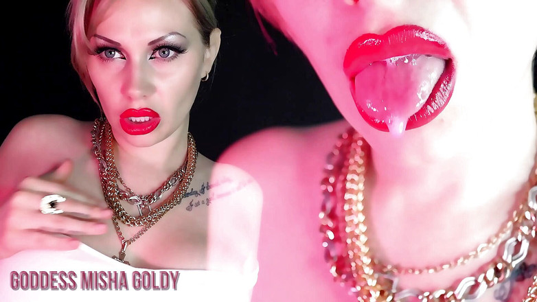Goddess Misha Goldy: 我的嘴唇将永远留下她们的红色印记在你的灵魂上！