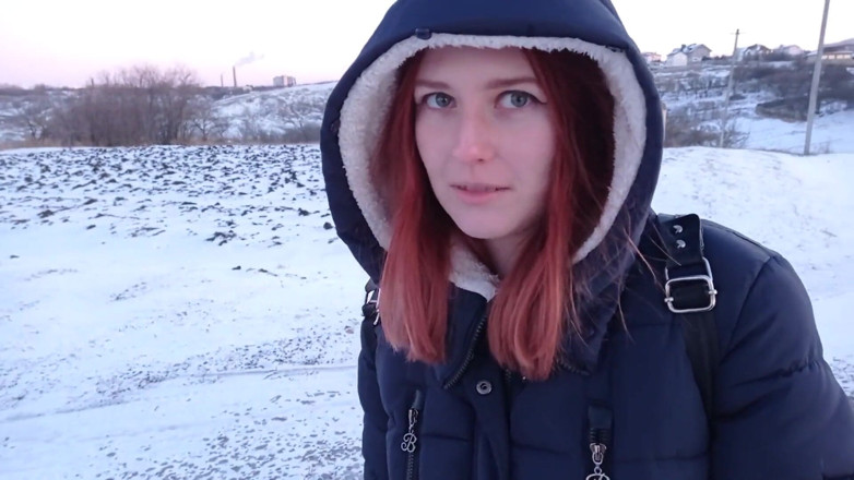 SweetAndFlow: Outdoor sex in winter - Guy fuck me hard