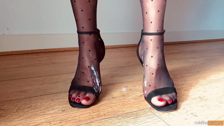 Adeline Murphy: Footjob Compilation. Cum on Feet in Stockings &amp; Pantyhose
