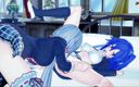 Hentai Smash: Tsubasa Kazanari rides Futa Chris Yukine’s girl dick, cums in...