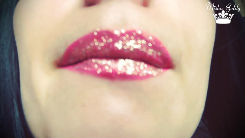 Goddess Misha Goldy: Smoking goddess &amp; sexy lipstick