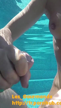 Sex in the Pool in Greece, with a Rambone Dildo and a Big Underwater Cumshot