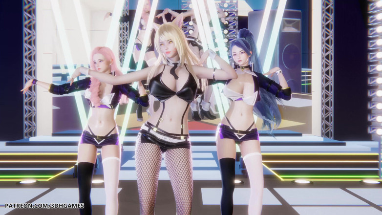 3D-Hentai Games: Red Velvet - Russian Roulette Ahri Evelynn Akali Sexy Striptease League...