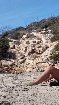 Curvy Nudist and on the Beach. Funny Dildo! bye Bye!