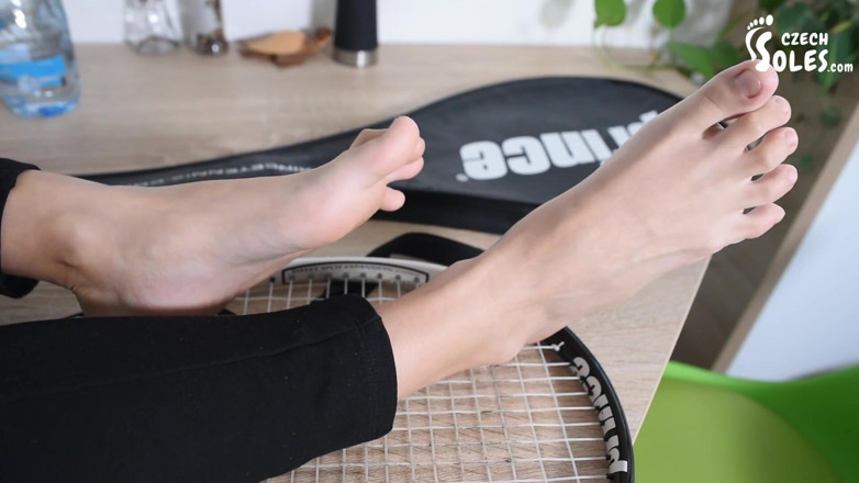 Czech Soles - foot fetish content: Relaxing her sweaty feet after a tennis match