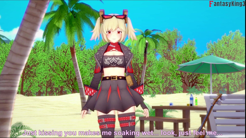 Fantasy king: Burnice Bikini Blowjob on the Beach - 1 - Zenless Zone Zero (zzz)
