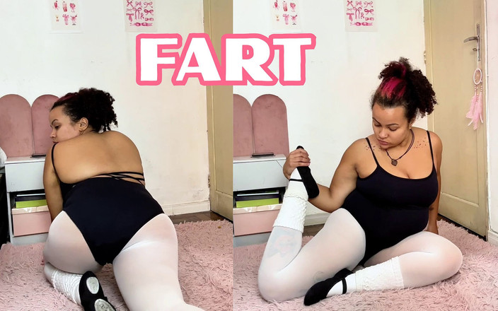 Cutiepiie Chubby: Knubbig ballerina pruttar medan han sträcker sig efter lektionen