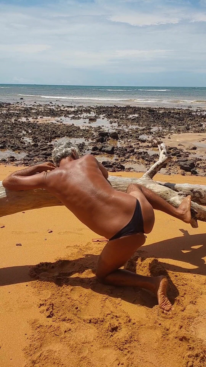 Ladysilvas: Ladysilva Femboy on the Beach Showing off Her Panty Ass