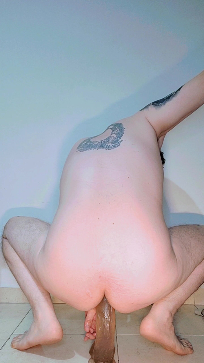 SlutClosetedfag: Practice with My Wife's Dildo