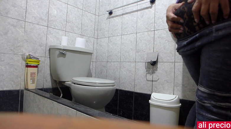Ali Precio: Ass fucked in the bathroom, intense cumshot