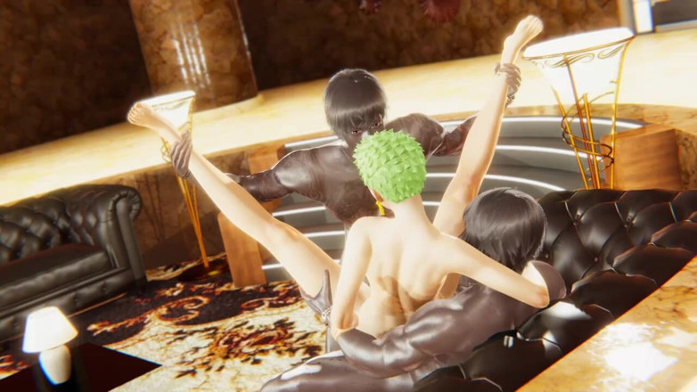 Yaoitube: One Piece Yaoi - Zoro in a Double Anal Penetration