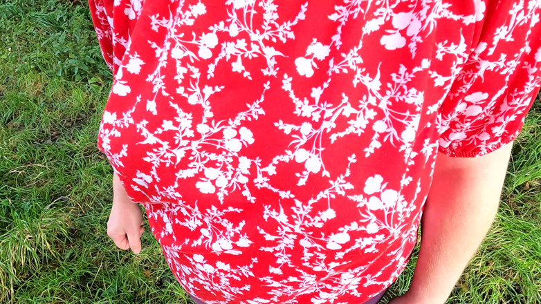 Bouncy Tits Action: In the Field Her Naked Breasts Beaten