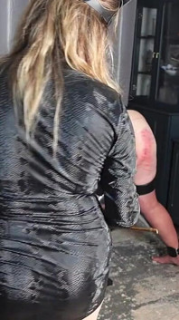 Breaking My Cane on His Ass Femdom Spanking