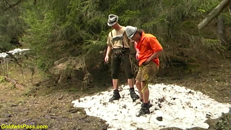 Goldwin pass: German winter group sex fuck orgy in snow