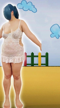 Miss Lula se exercita em lingerie branca