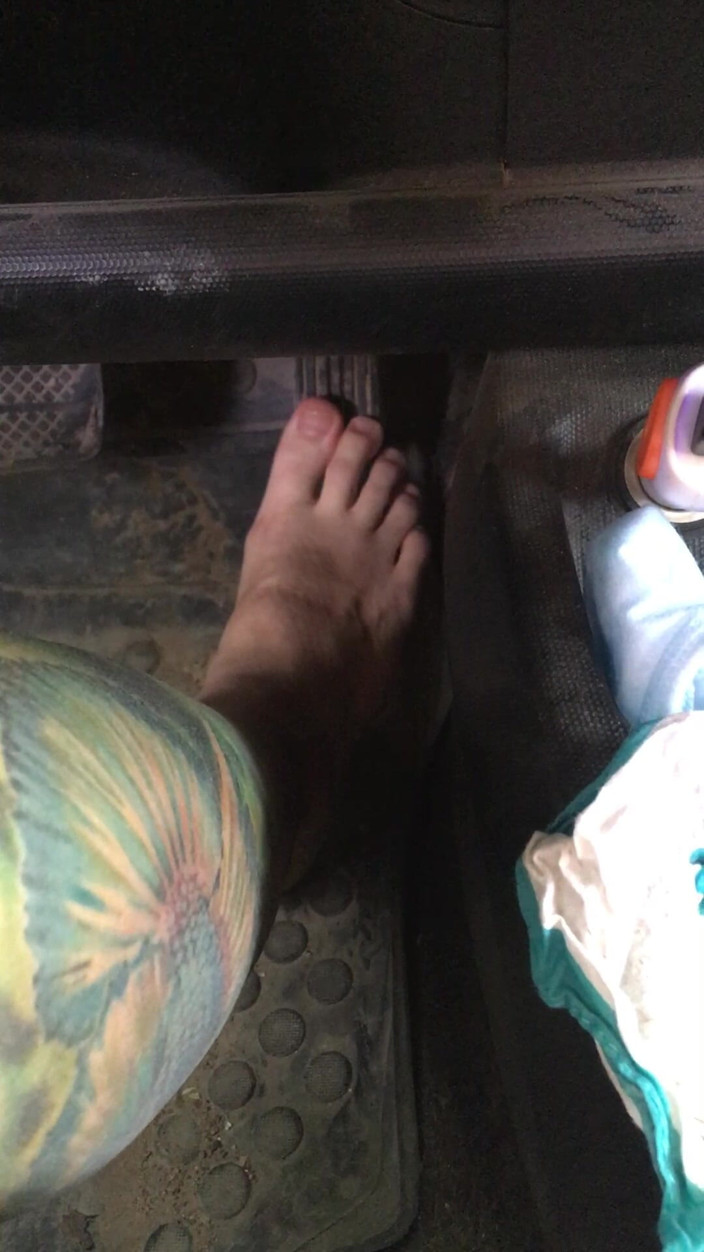 Risky Hairy Couple: I Press the Gas and Brake Pedals in Car