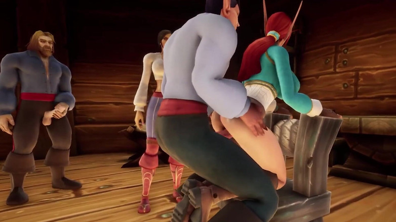 Wraith ward: Si rambut merah Elf dikongkek di hadapan pancutan mani - Parodi...