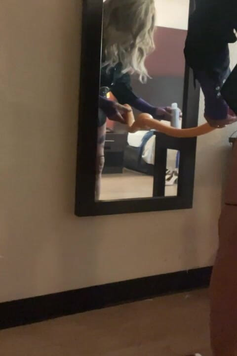 Dominiqueinheels: 23 Inch Dildo All the Way in